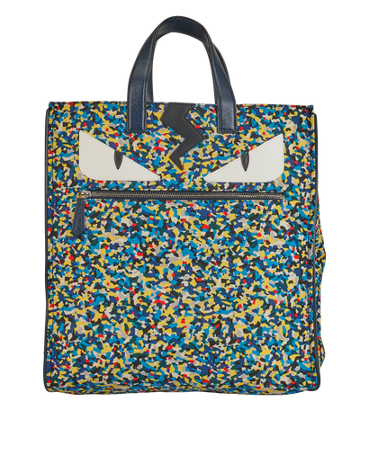 Monster Tote, &pound;395, Handbags, Navy, Leather/Nylon, Front view